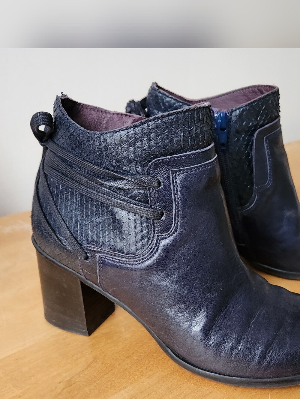 Women's Navy Leather Ankle Boots - Classic Style From Brako, Spain